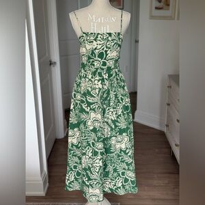 H&M Strapless Dress in Green and White Floral
